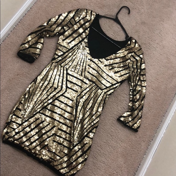 windsor gold sequin dress